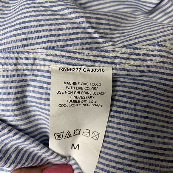 NWT Womens VANS Coastal Nautical Stripe Button-Up Business Casual Shirt Size M - Picture 7 of 8